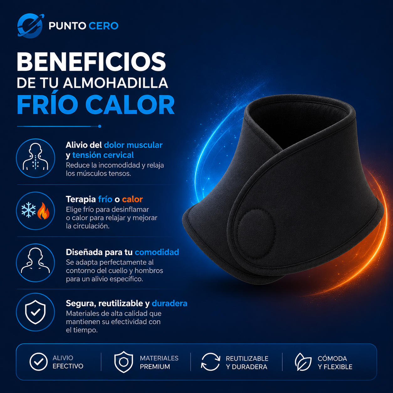 Punto Cero CerviFlex™ | Terapia Frío-Calor para Cuello y Cervicales